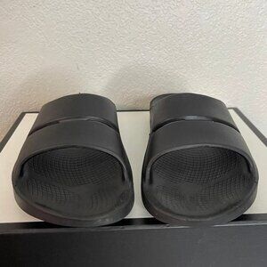 OOFOS Ooah‎ Black Recovery Comfort Slide Sandals Slip On Women's 11 Men's 9